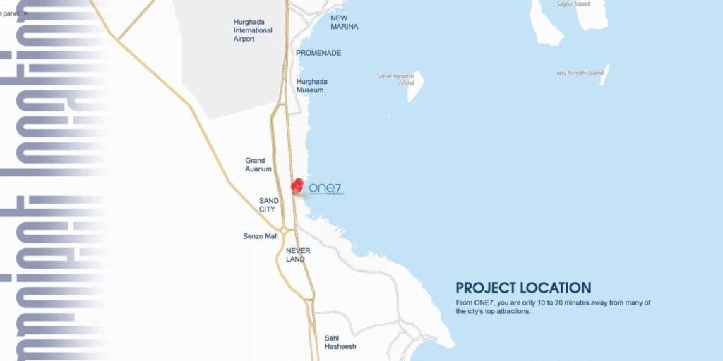 Sea view apartment in One 7 Magawish, Hurghada with modern finishes and stunning ocean vistas.