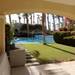 Beautiful sea view veranda with lush garden and pool in Sahl Hasheesh, Hurghada. Perfect for relaxin.