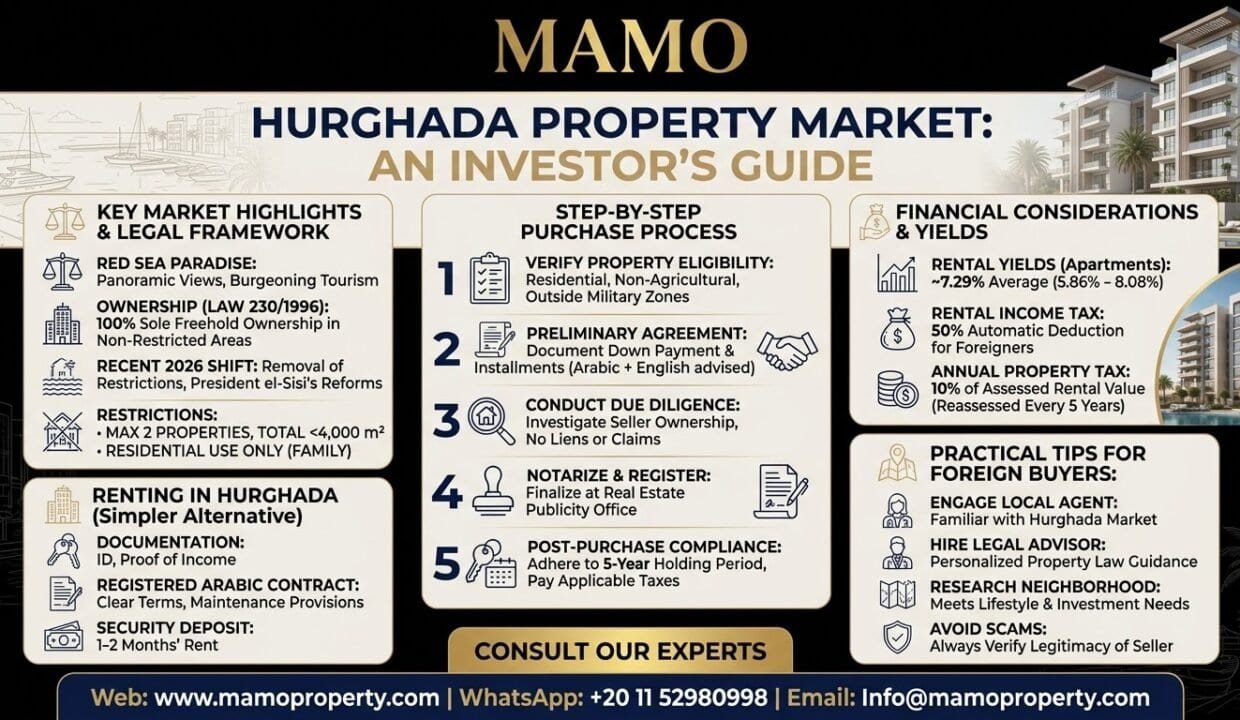 Sea view from Trivana Residences, Hurghada, showcasing modern architecture and resort amenities.