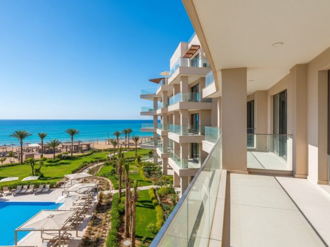 شقق للبيع في الغردقة شاطئية، إطلالة فاخرة على البحر الأحمر، شقق واجهة بحرية في الغردقة.