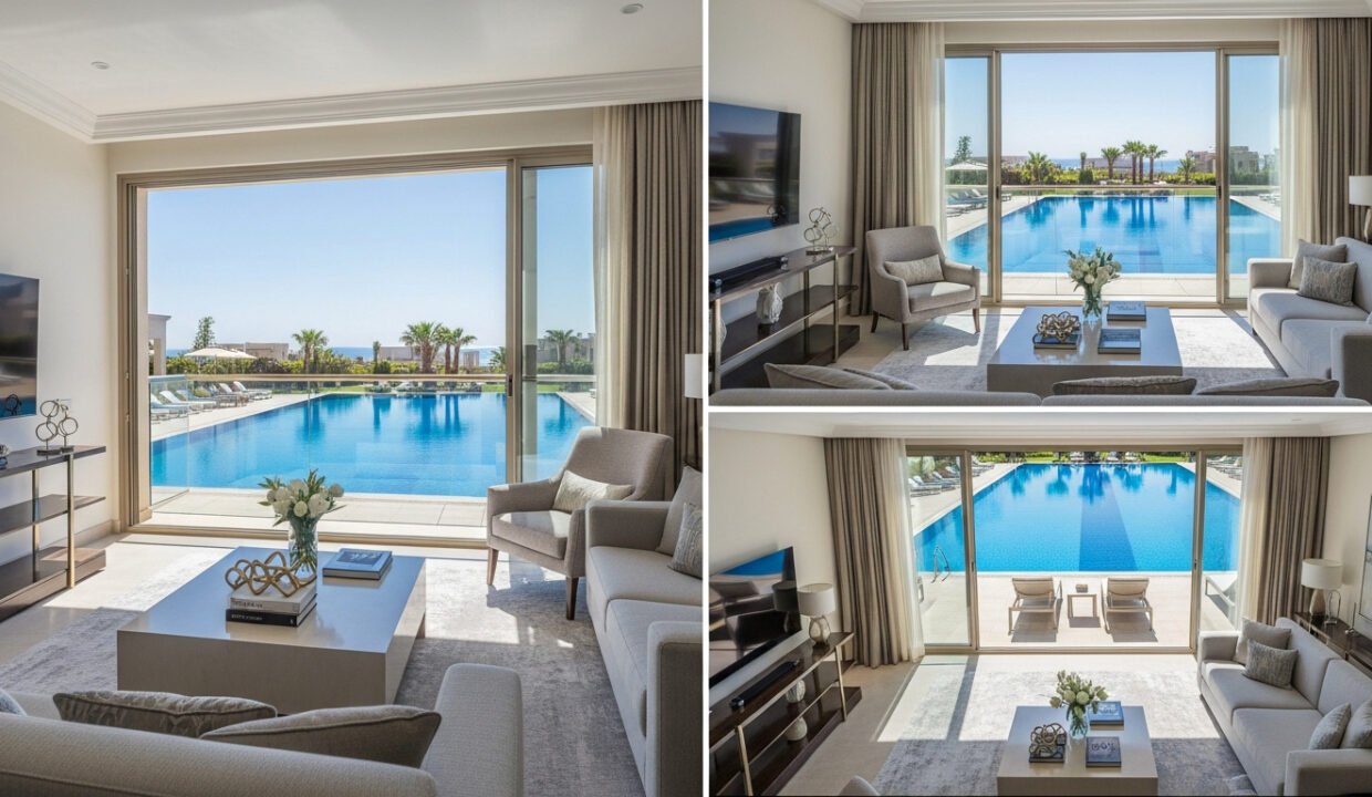 شقة CALA غرفتي نوم بإطلالة رائعة على حمام السباحة، تصميم عصري، عقارات للبيع، مامو بروبرتي.