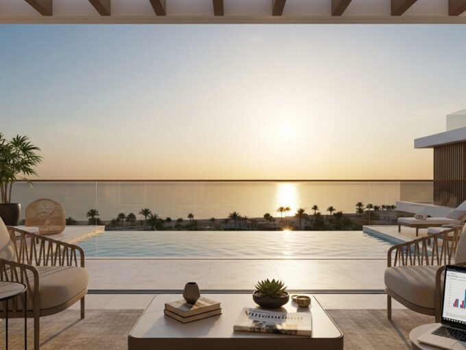 شقة فاخرة بإطلالة على البحر الأحمر في الغردقة، تعكس فرص الاستثمار العقاري للمشترين الأجانب في ظل تأثير الجنيه المصري 2026.