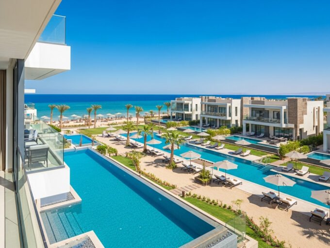 فيلا فاخرة حديثة في الغردقة، مصر، تطل على البحر الأحمر، استثمار عقاري للمشترين الأجانب.