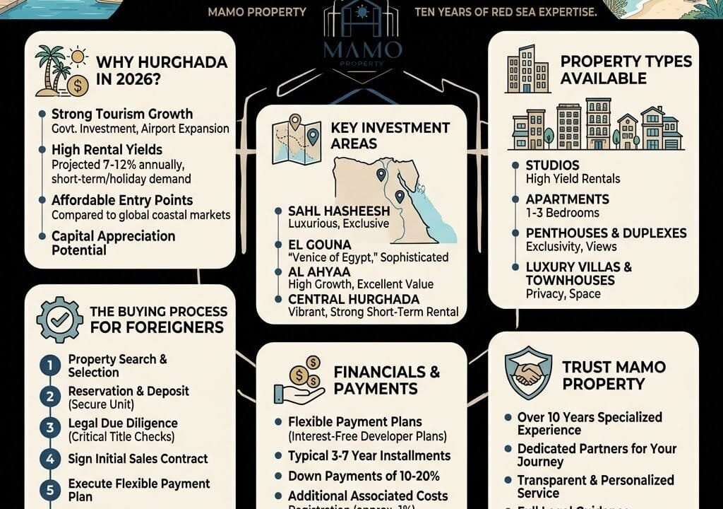 Hurghada property guide 2026: investment, lifestyle, and project insights in the Red Sea.