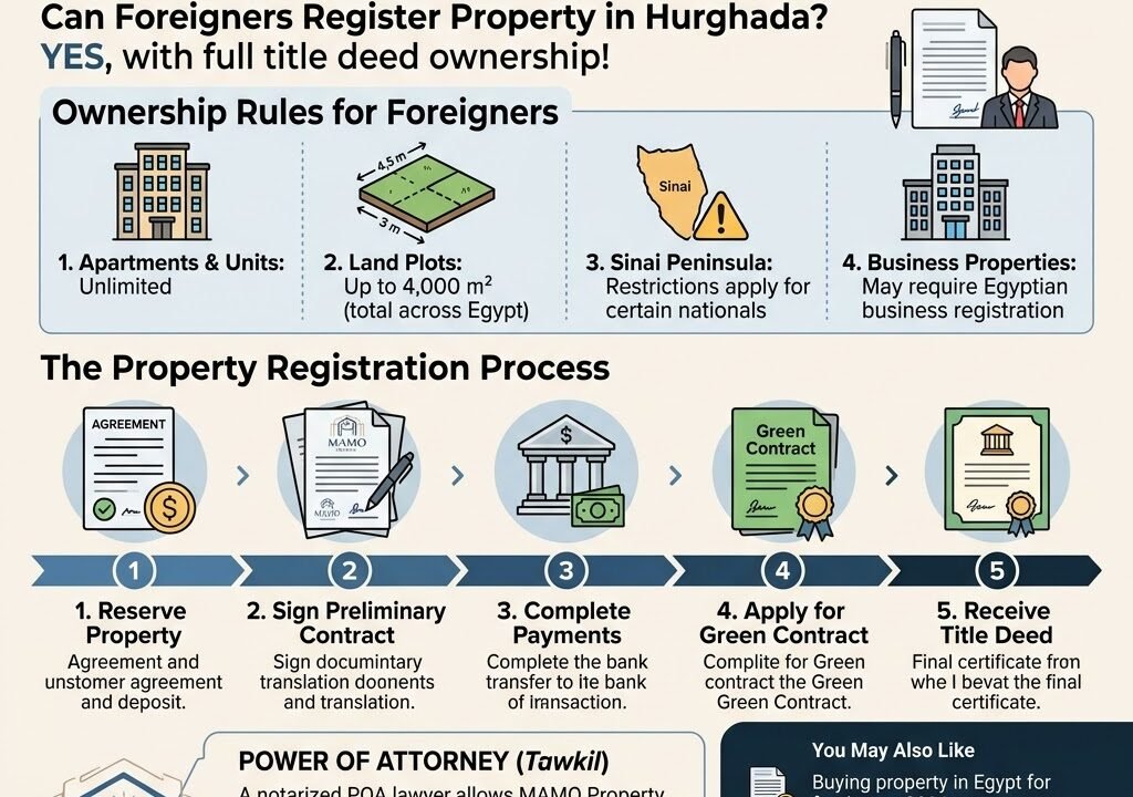 Informative guide on registering property in Hurghada for foreigners, including ownership rules and.