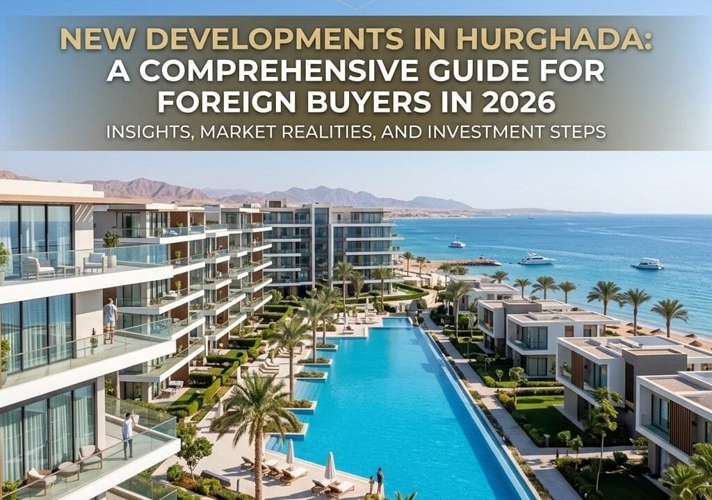 Modern beachfront apartments with sea views and pool in Hurghada.