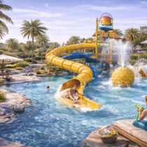 AL Mouj Resort Magawish Hurghada - official resort exterior render showing modern buildings with pools and landscaping