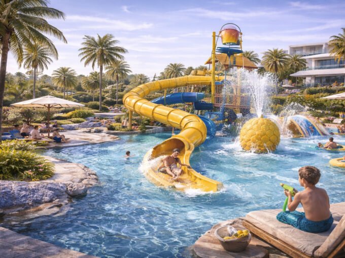 AL Mouj Resort Magawish Hurghada - official resort exterior render showing modern buildings with pools and landscaping