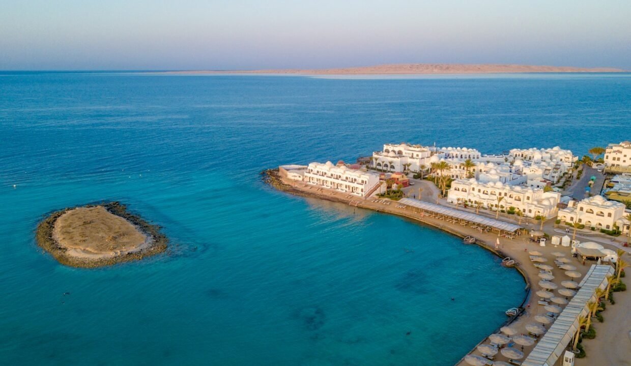 Sea view property in Hurghada with private beach and resort amenities.