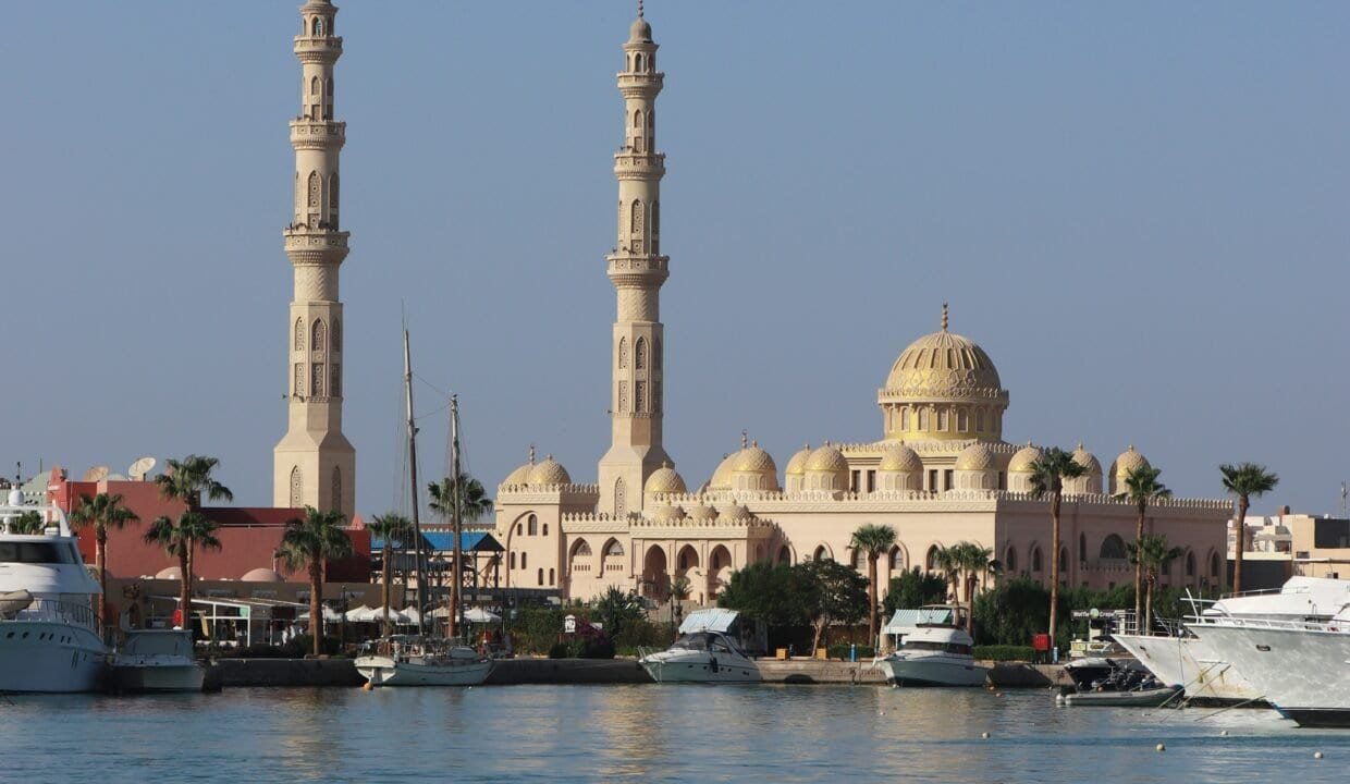 Hurghada marina at sunset with yachts and Red Sea views — MAMO Property Cost of Living Guide 2026