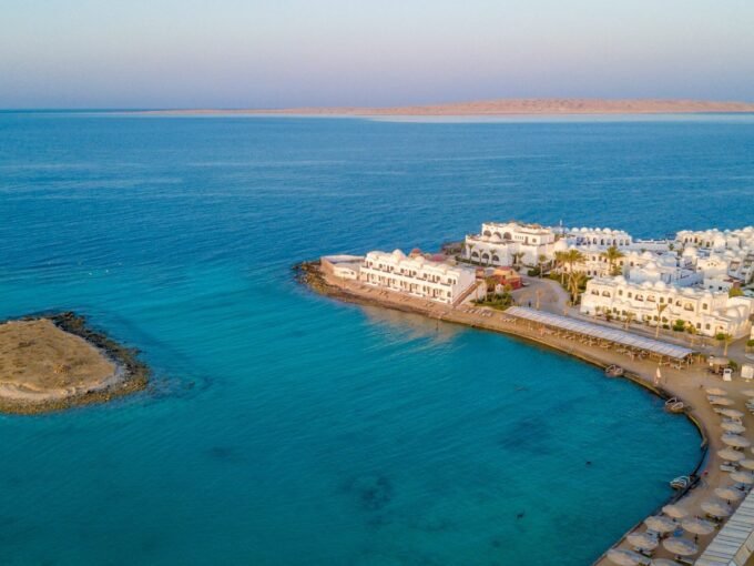 Fanadir Bay El Gouna aerial view of lagoon and resort