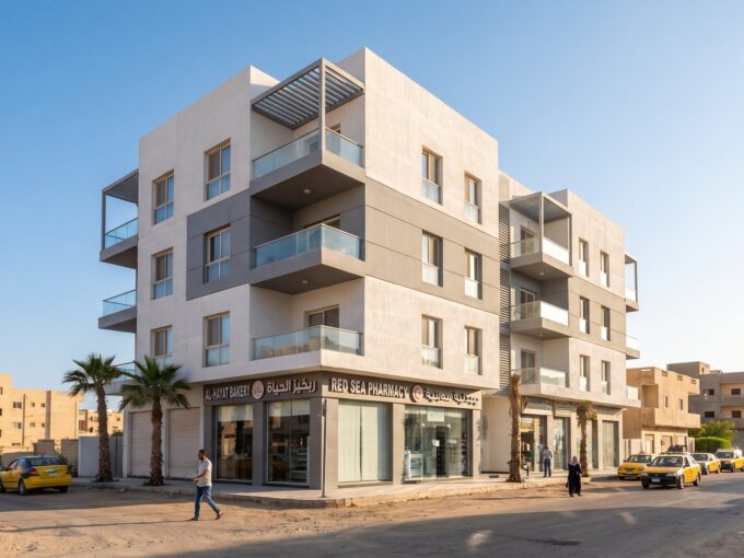 Qusayrat residential building Hurghada - Main exterior view of the residential building