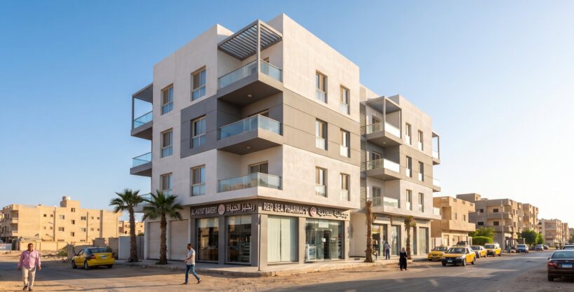 Qusayrat residential building Hurghada - Main exterior view of the residential building