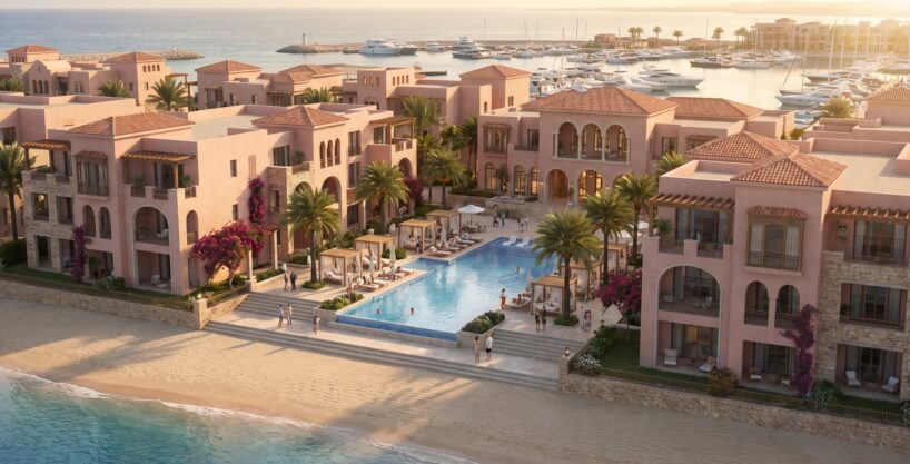 BELLAMAR Porto Ghalib Marsa Alam - Beachfront pool deck with Mediterranean arches