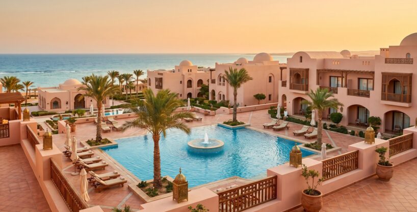 PORT GATE Marsa Alam - Central pool with fountain and Moroccan arches