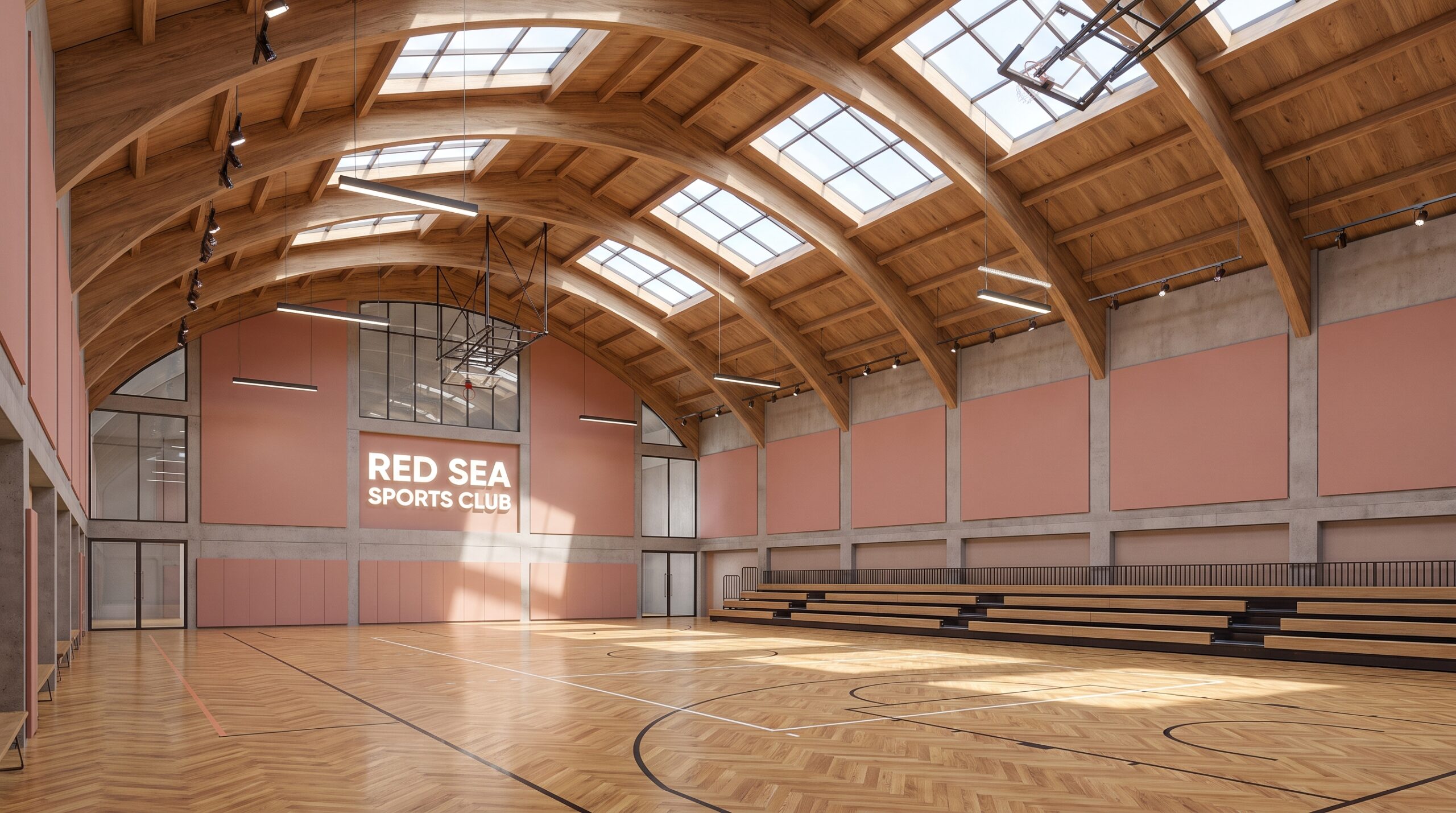 Hurghada Sports Club Al Noor branch - Indoor multi-sport hall with vaulted ceiling