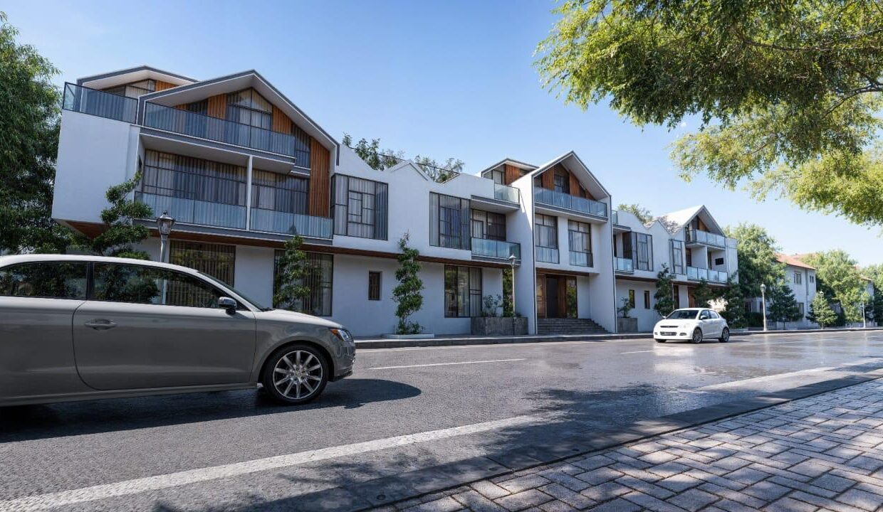 La Vida Magawish — street view of townhouses exterior render