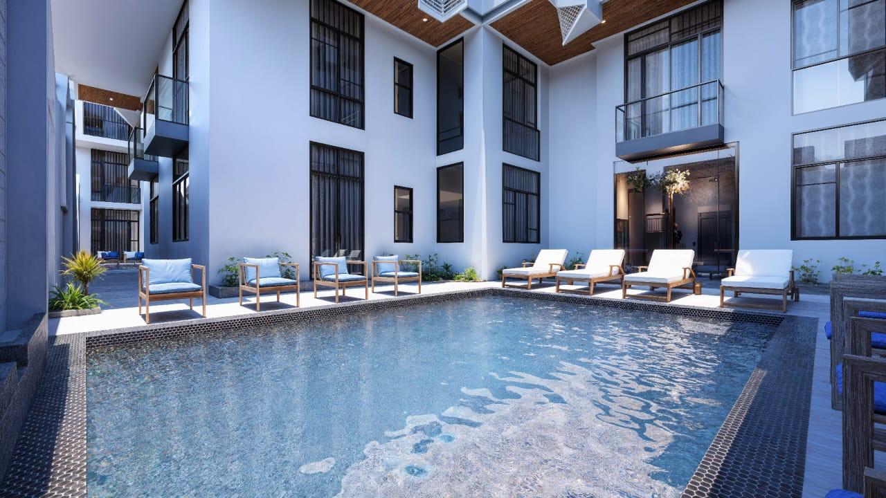 La Vida Magawish — Pooldeck mit Liegestühlen und schattigen Sitzbereichen