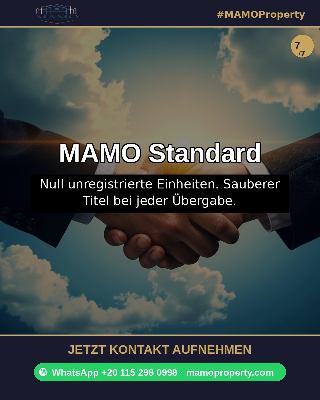Folie 7 — Rechtsrahmen für Immobilien in Ägypten — Law 114/1946, Law 186/2020, Law 9/2022, Law 151/2026