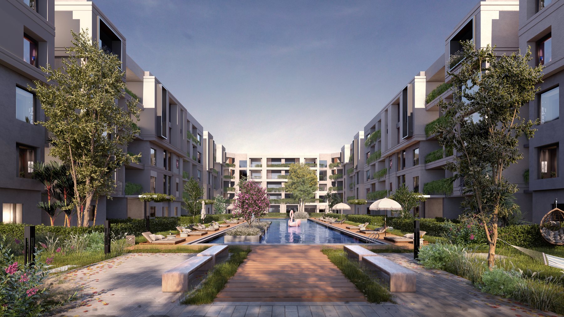 Platinum Resort Hurghada – vnitřní nádvoří s bazénem