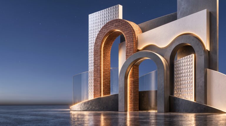 Hadaba Point in Hurghada, Egypt - architectural visualisation, night view