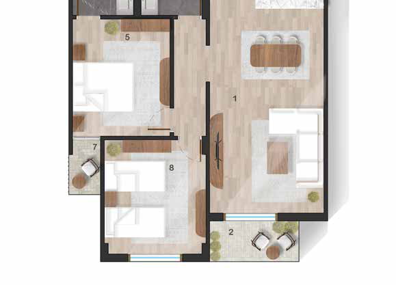 Marina Hills Sokhna — 112 SQM Type A floor plan