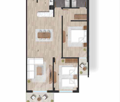 Marina Hills Sokhna — 130 SQM Type C floor plan
