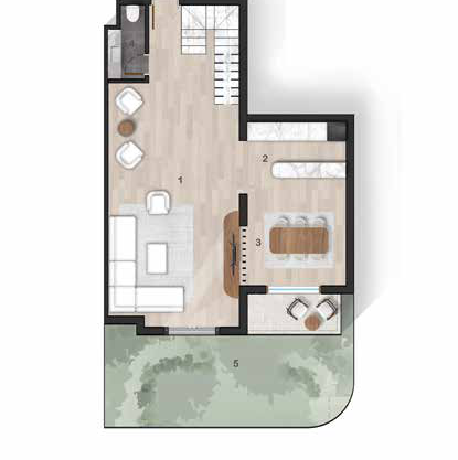 Marina Hills Sokhna — 180 SQM 3-bedroom duplex ground floor plan