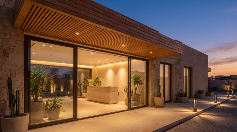 Nefertiti Motel in Hurghada, Egypt - architectural visualisation, entrance view