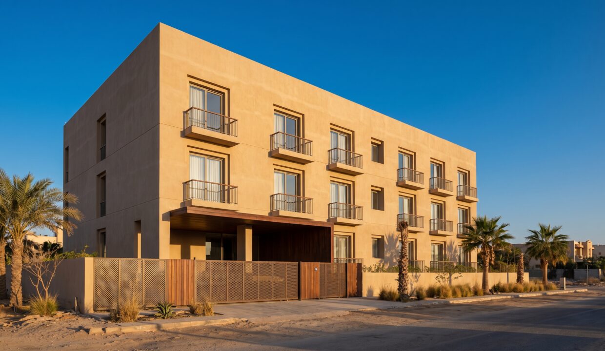 Nefertiti Motel in Hurghada, Egypt - architectural visualisation, street view