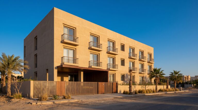 Nefertiti Motel in Hurghada, Egypt - architectural visualisation, street view