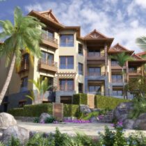 3D exterior view of the U Residences & Hotel Sahl Hasheesh tropical blocks
